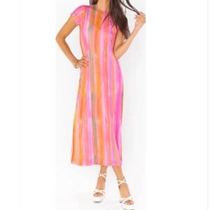 NEW SHOW ME YOUR MUMU Molly dress in sunrise stripe XXL